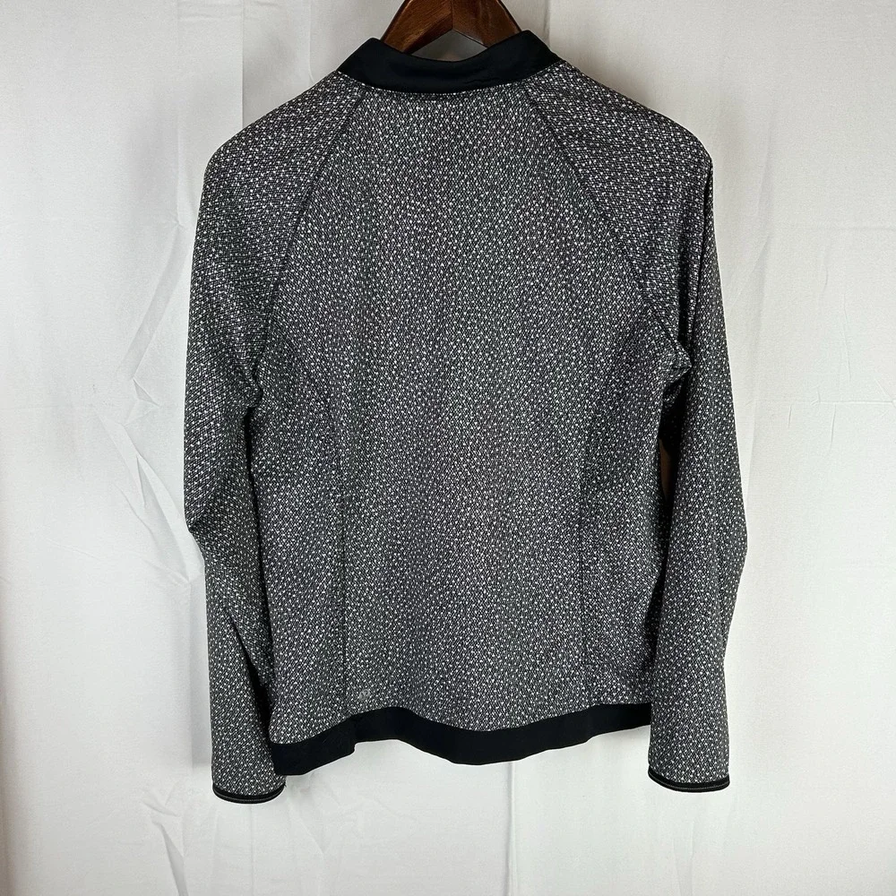 Lululemon Hit It Jacket Women Sz 8 Frozen Fizz White Black Swift Ultra Full Zip‎